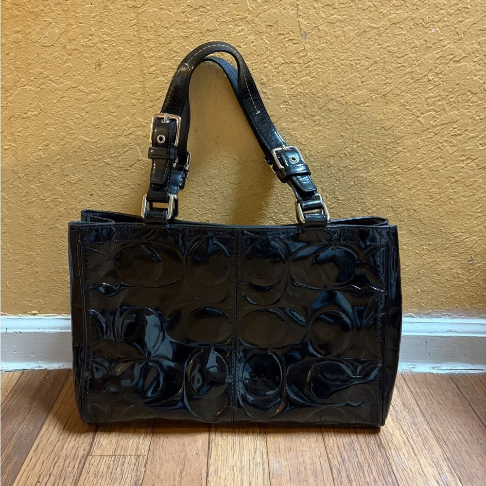 Coach Black Patent Leather Shoulder Bag